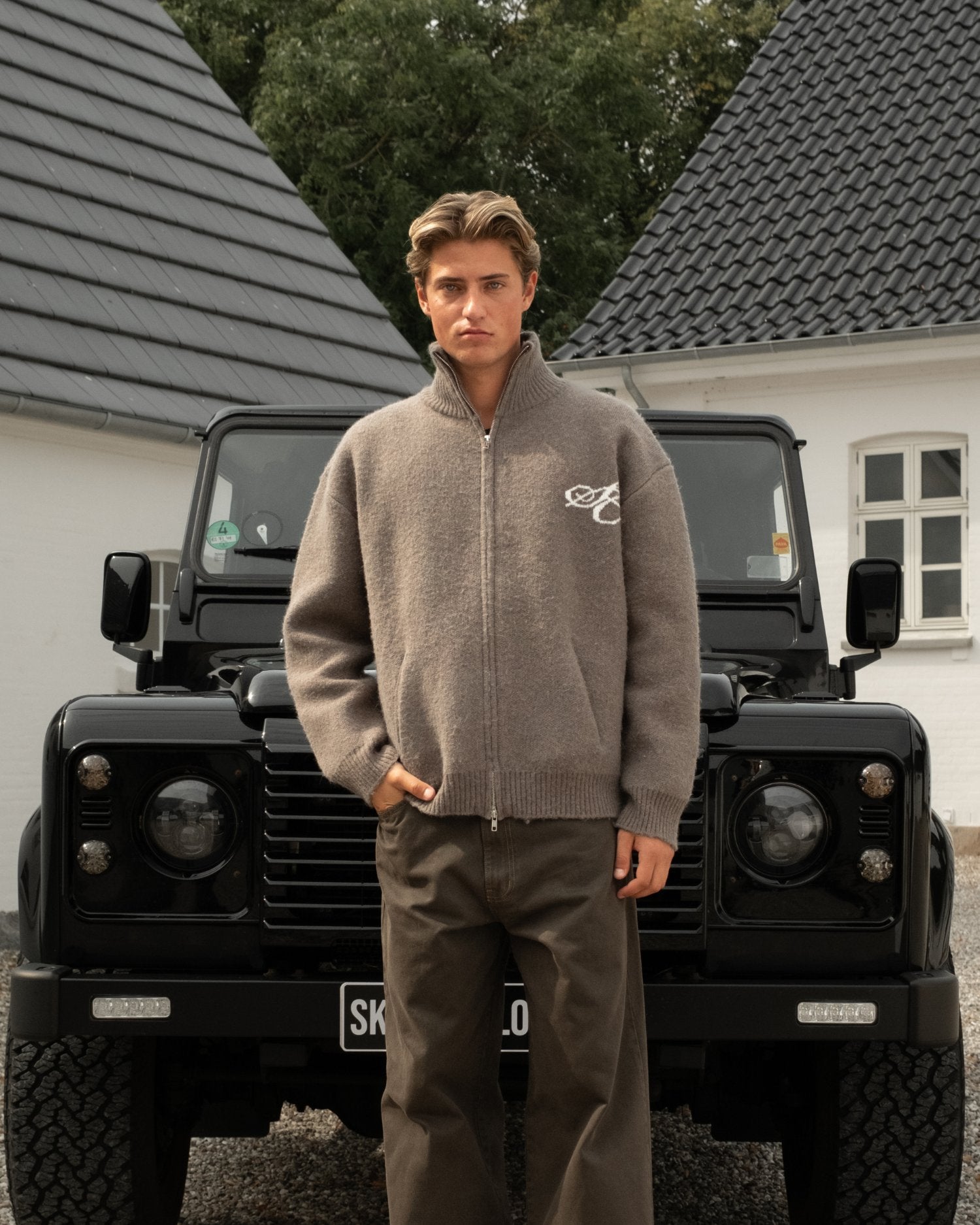 Vollzeig-Pullover dunkelgrau